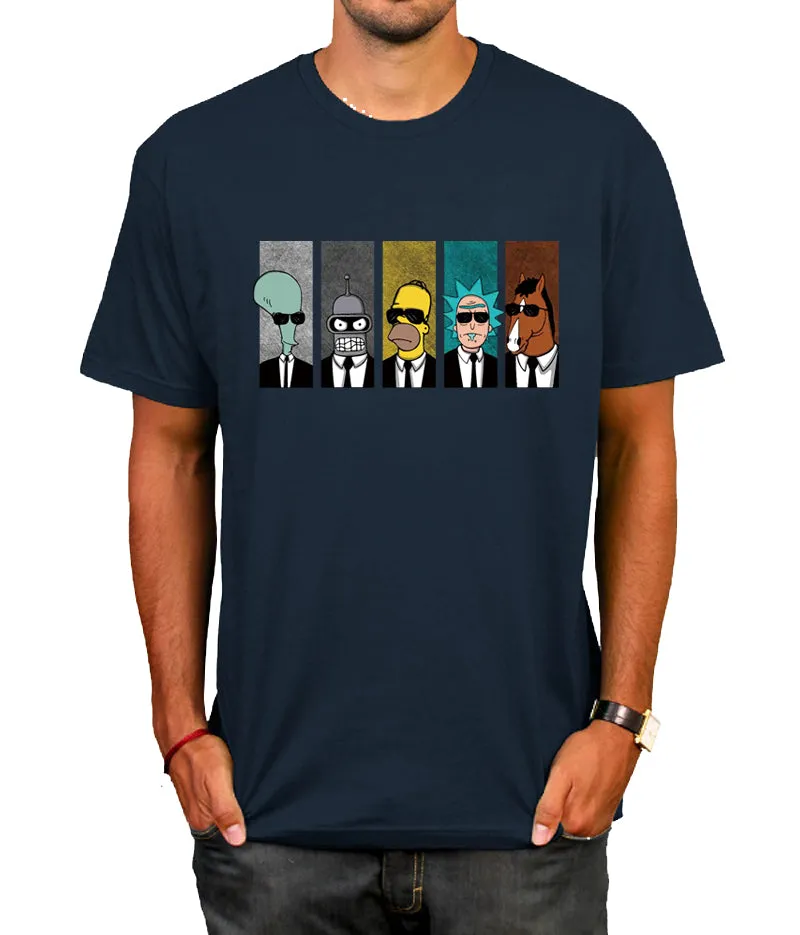 t-shirt Col rond décontracté hommes  Couple Geek BoJack cavalier us
