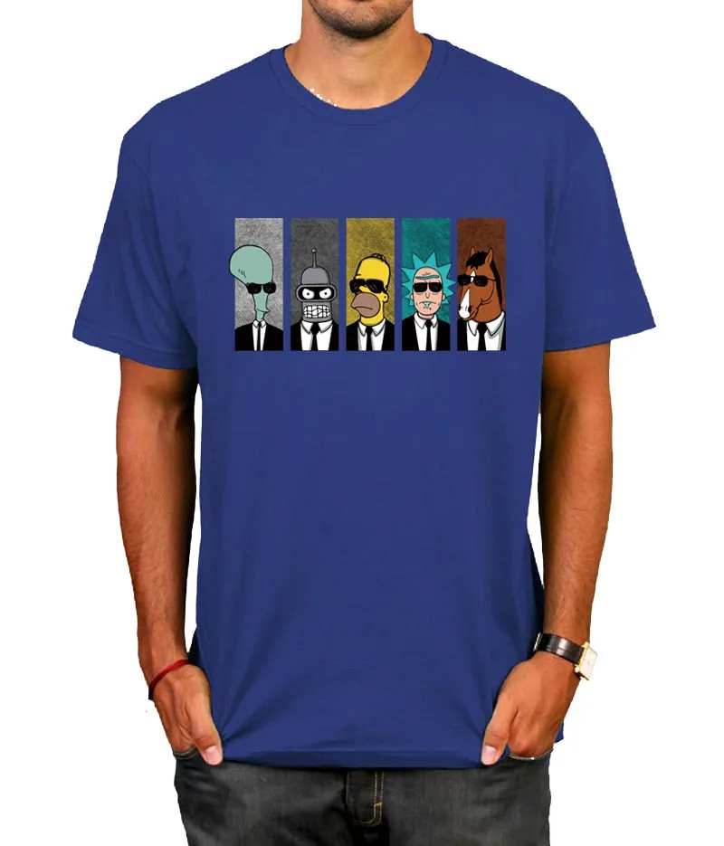 t-shirt Col rond décontracté hommes  Couple Geek BoJack cavalier us